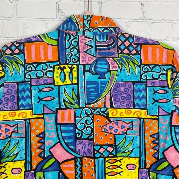 VTG Life Style Jacket Women Medium Buttons Sequins Beaded Artsy Abstract Coat - Picture 9 of 16